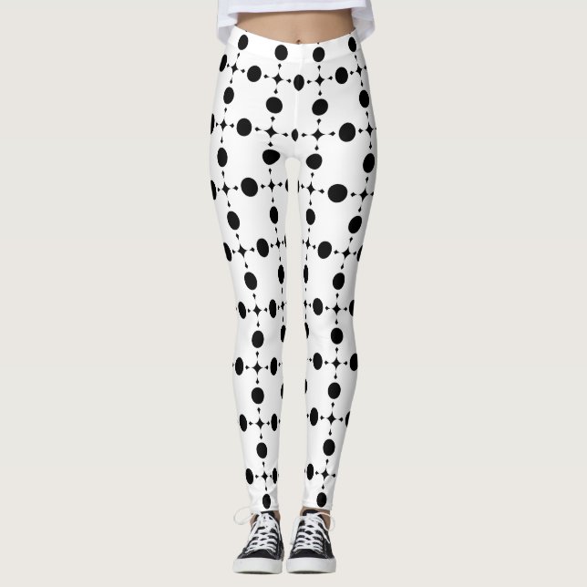 Leggings Pois noirs, Motif à points Polka, points, pointill (Devant)
