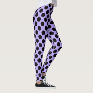 Leggings Pois transparent motif noir / blanc contour