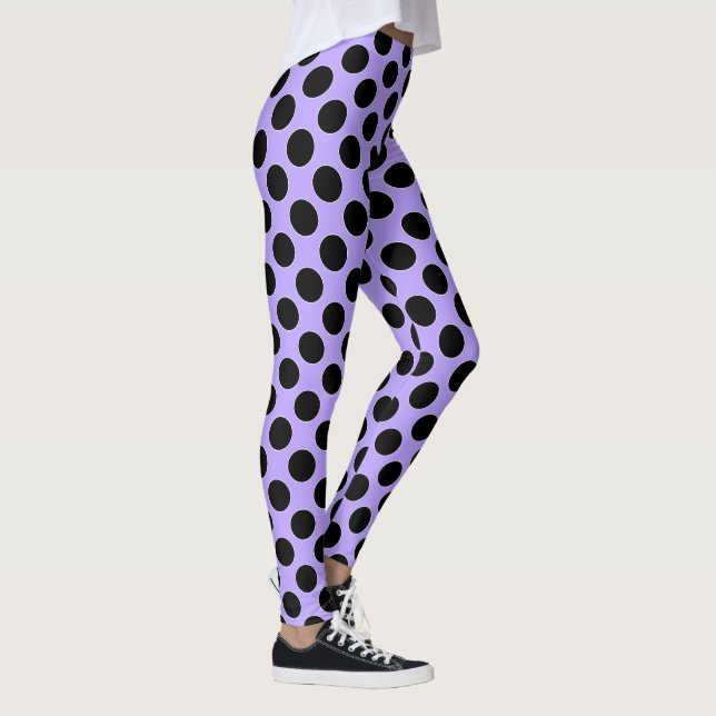 Leggings Pois transparent motif noir / blanc contour (Droite)