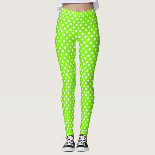 Leggings pois verts, blancs et verts (Devant)