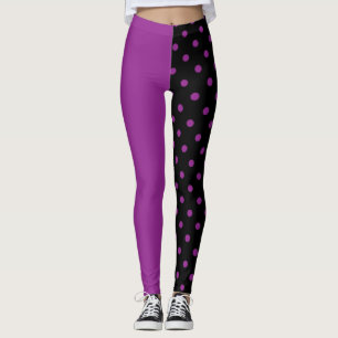 Leggings Pois violets et noirs différents