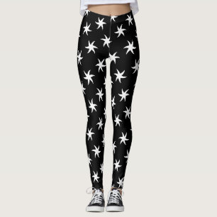 Leggings Poisson blanc sur le noir