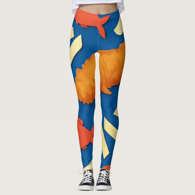 Leggings Poisson et chips (Devant)