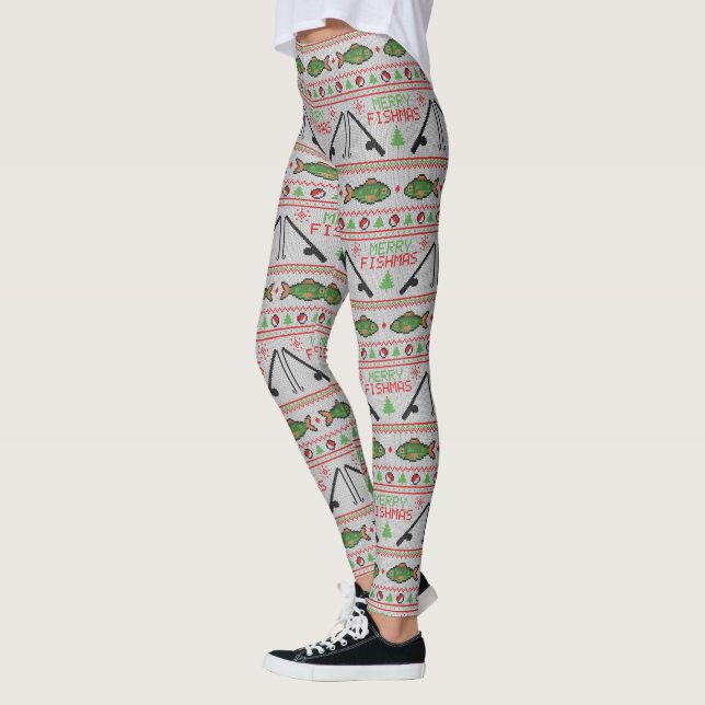Leggings Poisson laide de Noël (Gauche)