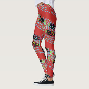 Leggings poisson migrateur Thunder_Cove rouge