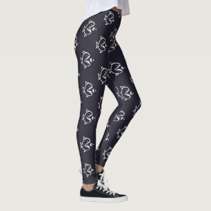 Leggings POISSON NAUTIQUE bleu et blanc  