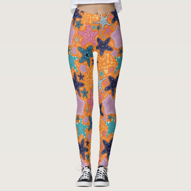 Leggings Poissons colorés de l'étoile (Devant)