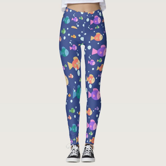 Leggings Poissons colorés sous l'eau (Devant)