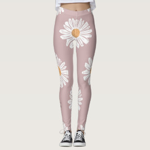 Leggings Poitrine rose : Motif à répétition florale.
