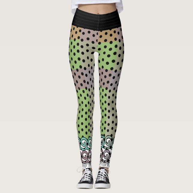 Leggings Polka Dot Pastel Plaid (Devant)