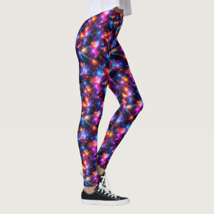 Leggings Polygone néon abstrait avec explosions