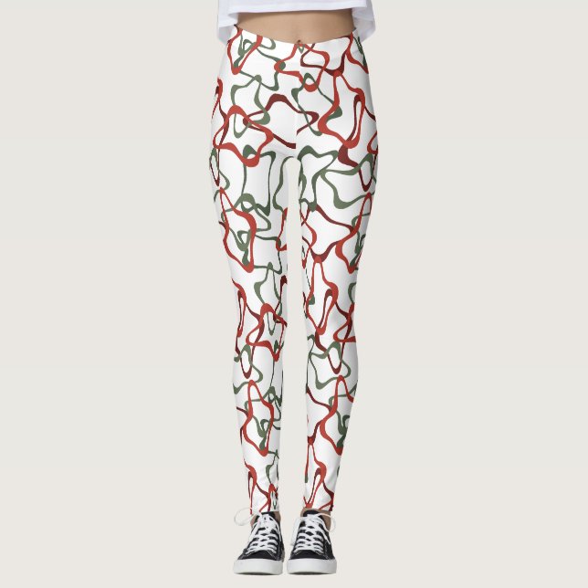 Leggings Polygones de Noël victoriens (Devant)