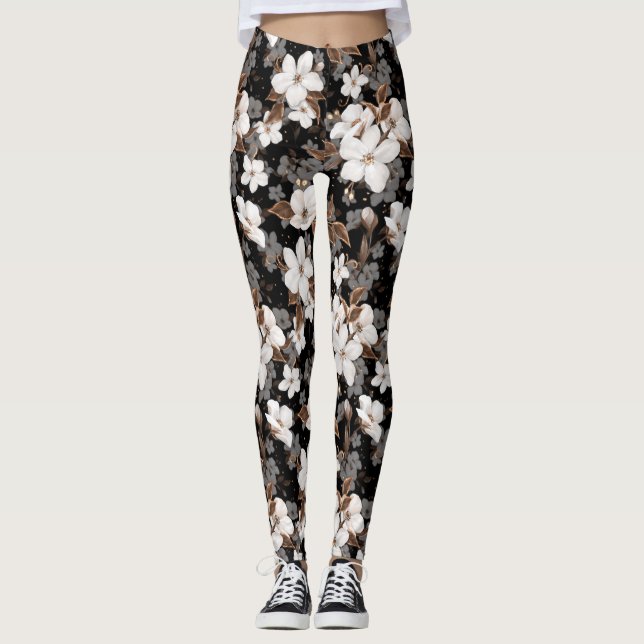 Leggings Pomme fleurs (Devant)