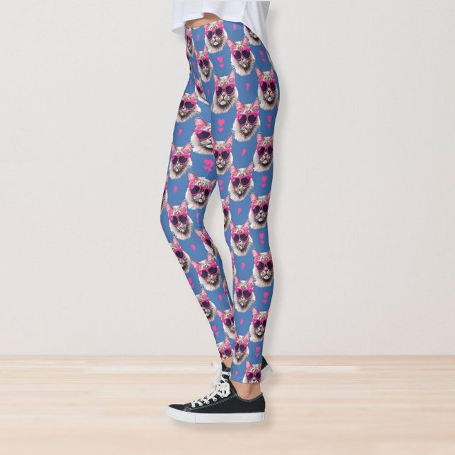 Leggings Pop Art Chat persan avec lunettes de soleil (Créateur téléchargé)