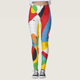 Leggings Pop Art, Minimalisme Vibrant.
