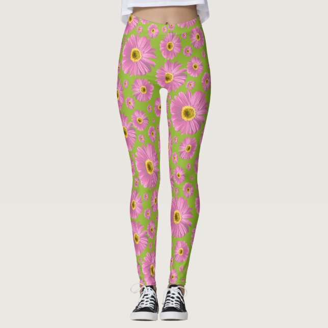 Leggings Pop Daisy rose (Devant)