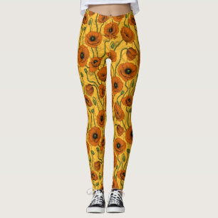 Leggings Poppies orange