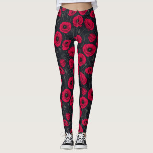 Leggings Poppies rouges