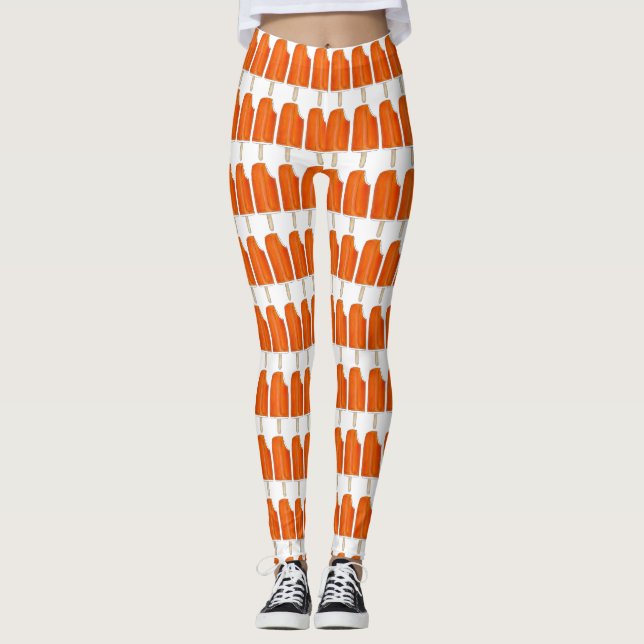 Leggings Popsicle Crème Orange Crème glacée Popsicle Print (Devant)