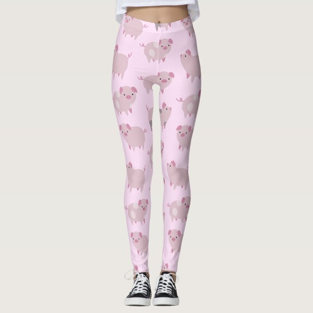 Leggings Portes et Motifs pour bébés roses mignons (Devant)