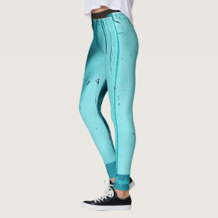 Leggings Portes sud-ouest Turquoise Leggings, avec nom