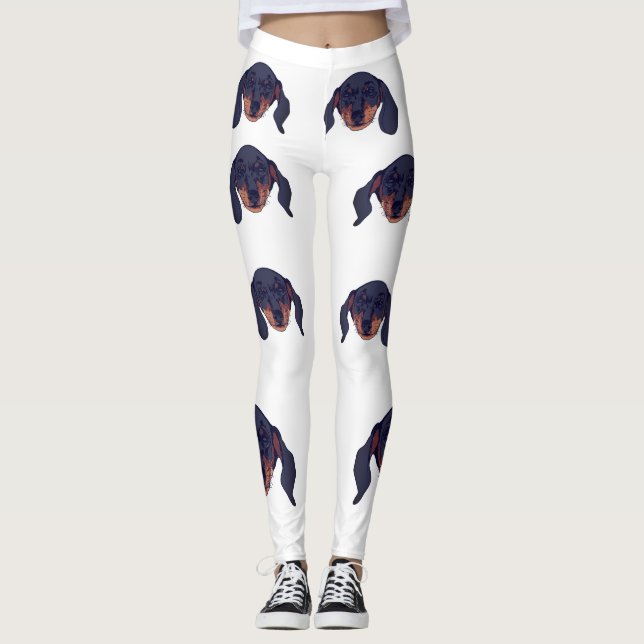 Leggings Portrait de Cute Dachshund (Devant)