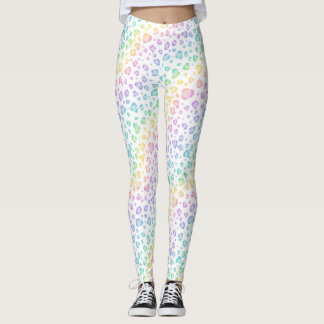 Leggings Poster de animal de léopard d'arc-en-ciel