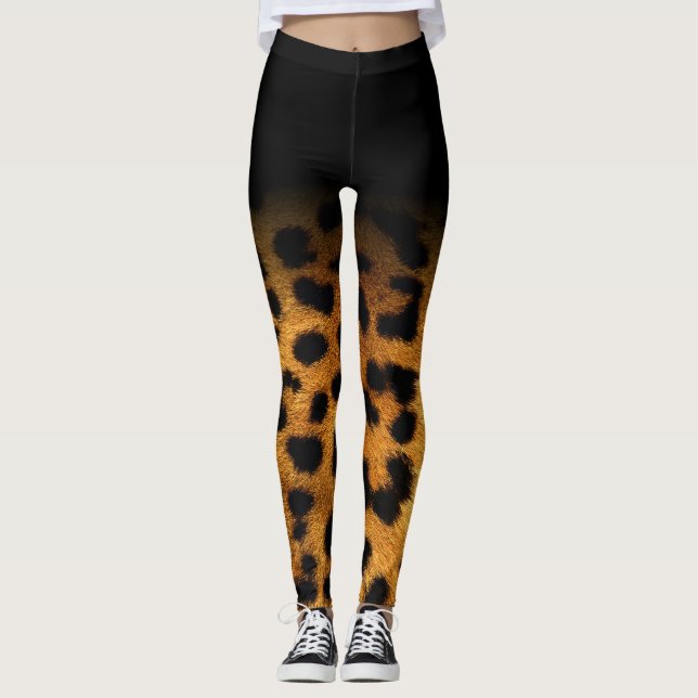 Leggings Poster de animal de léopard de *~* et brun et noir (Devant)
