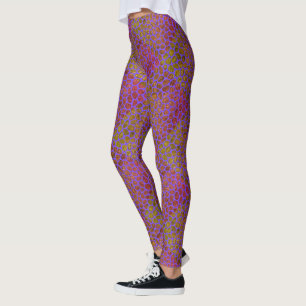 Leggings Poster de animal de mosaïque mauve, rose et doré