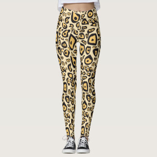 Leggings poster de animal Jaguar clair Jaune et orange 