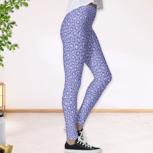 Leggings Poster de animal léopard Périwinkle violet