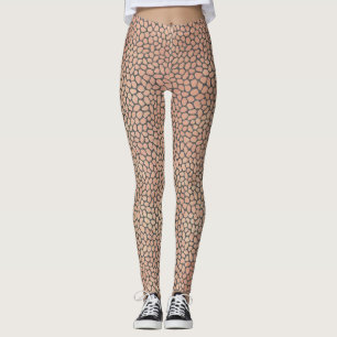 Leggings Poster de animal moderne en mosaïque rose et gris