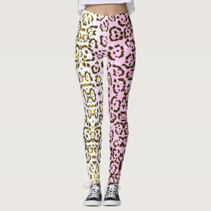 Leggings Poster de animal Pale Rose Cheetah Pop Art Chat