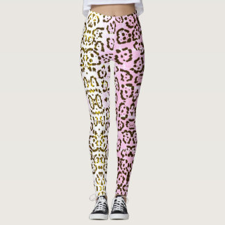 Leggings Poster de animal Pale Rose Cheetah Pop Art Chat
