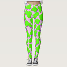 Leggings Posters de animaux de vache verte Neoncor