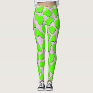 Leggings Posters de animaux de vache verte Neoncor