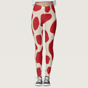Leggings posters de animaux rouges