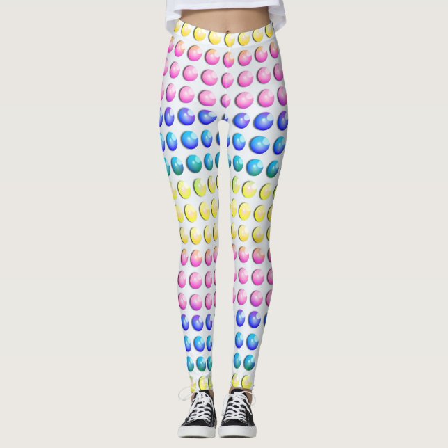 Leggings Pots de bonbons Pastel Candy Couleur Polka pointil (Devant)
