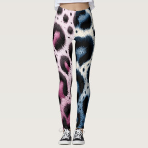 Leggings Pots Posters de animaux de fourrure de léopard ros
