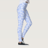 Poudre bleu et blanc Damas florales