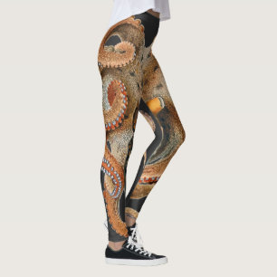 Leggings Poulpe Vulgaris, Animaux de la Vie Marine Vintage