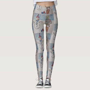 Leggings pour bonhomme de neige et arbre de Noël
