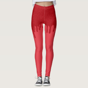 Leggings pour événement rouge tomate dégoulinant –