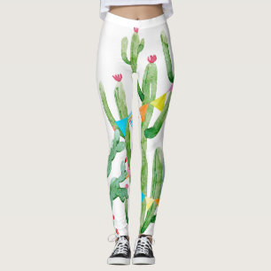 Leggings pour femmes Boho Llama Bohemian Cactus De