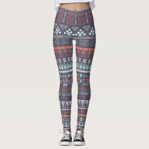 Leggings pour femmes Brown Aztec Multi Blend