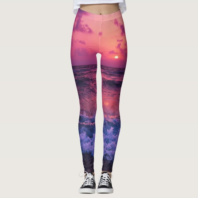 Leggings pour femmes | Eco Fitness Purple SunSet (Devant)