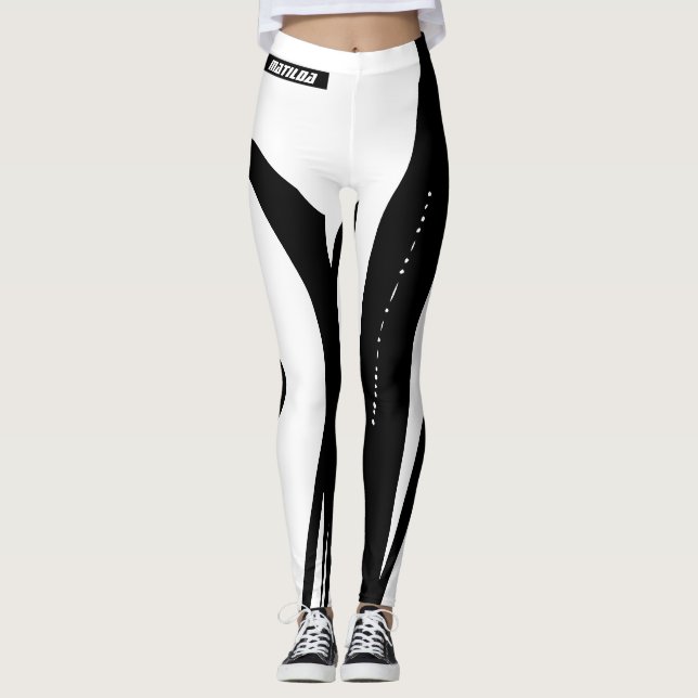 Leggings pour femmes noir et blanc (Devant)