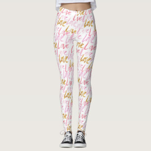 Leggings pour femmes Rose & Gold LOVE