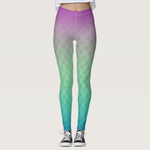 Leggings Pourpre et motif de filet de turquoise