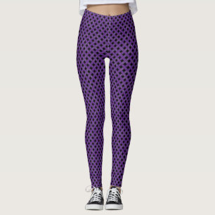 Leggings Pourpre tissé graphique de rotin sur le noir fait